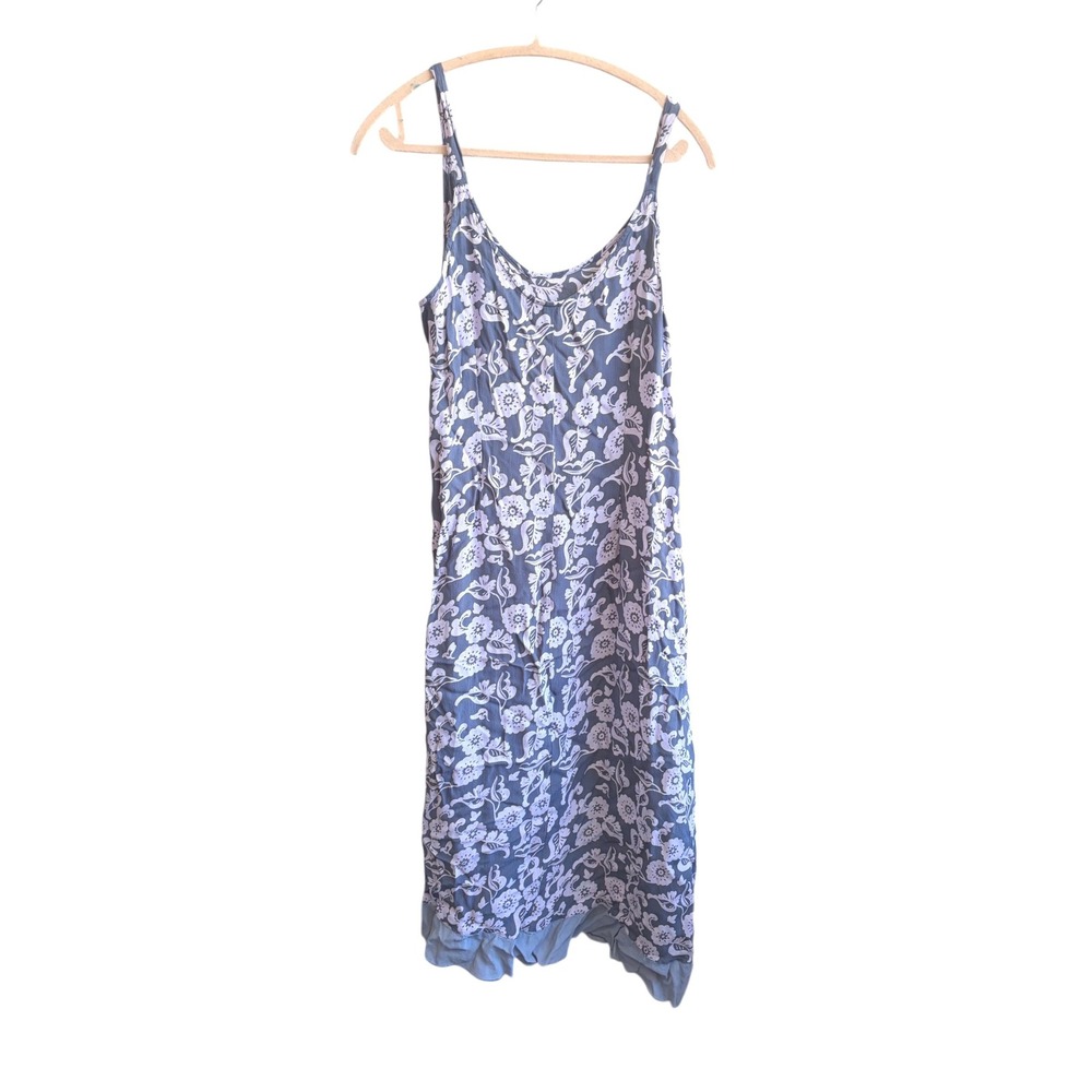MOE Y2K Periwinkle Blue Floral Slip Dress Sleeveless Rayon XL‎